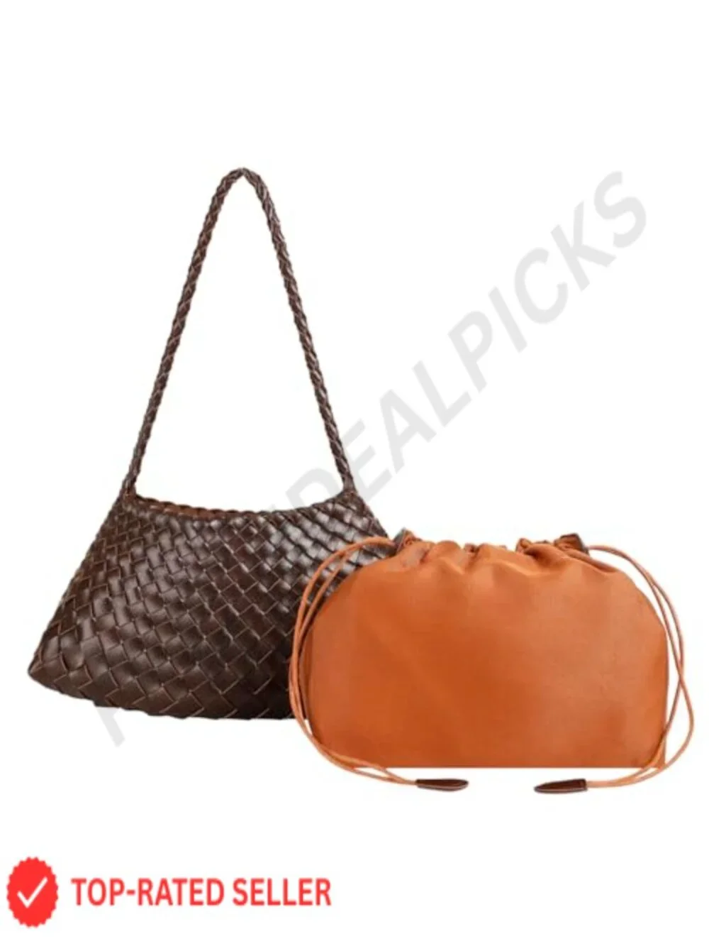 Woven Handbag Tote Shoulder Bag Hobo Purse Faux Leather Handcrafted